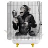 YOZSLGU Funny Monkey Shower Curtain Black White Animal Singing in