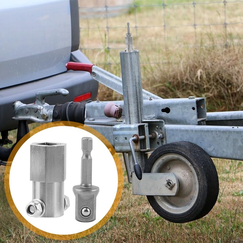 Upgraded Stainless Steel Trailer Jack Drill Adapter with Top Wind