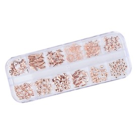 TOVINANNA 1 Box Metal Nail Charms and Rivets of DIY Fingernail Decorations Rose Gold Manicure Accessories for Creative