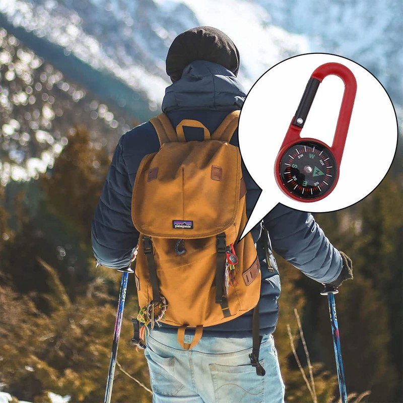 Compass with Carabiner Hook Compass Keyring Mini Compass Compass Outdoor