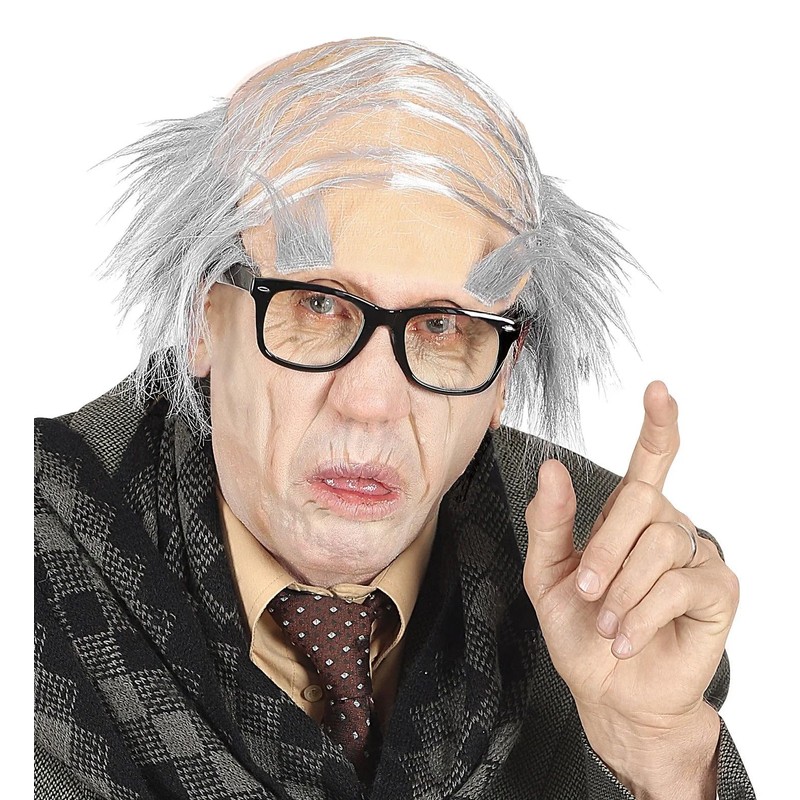 Fancy Dress Costume Old Man Comb Over Headpiece W/Eyebrows Old