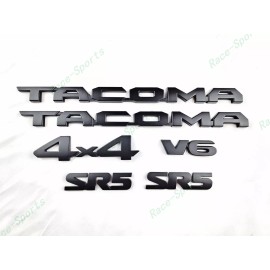 Toyota OEM 6PC Matte Black Door Tacoma SR5 Rear V6 4x4 EMBLEM BADGE 2016-2022 TOYOTA TACOMA