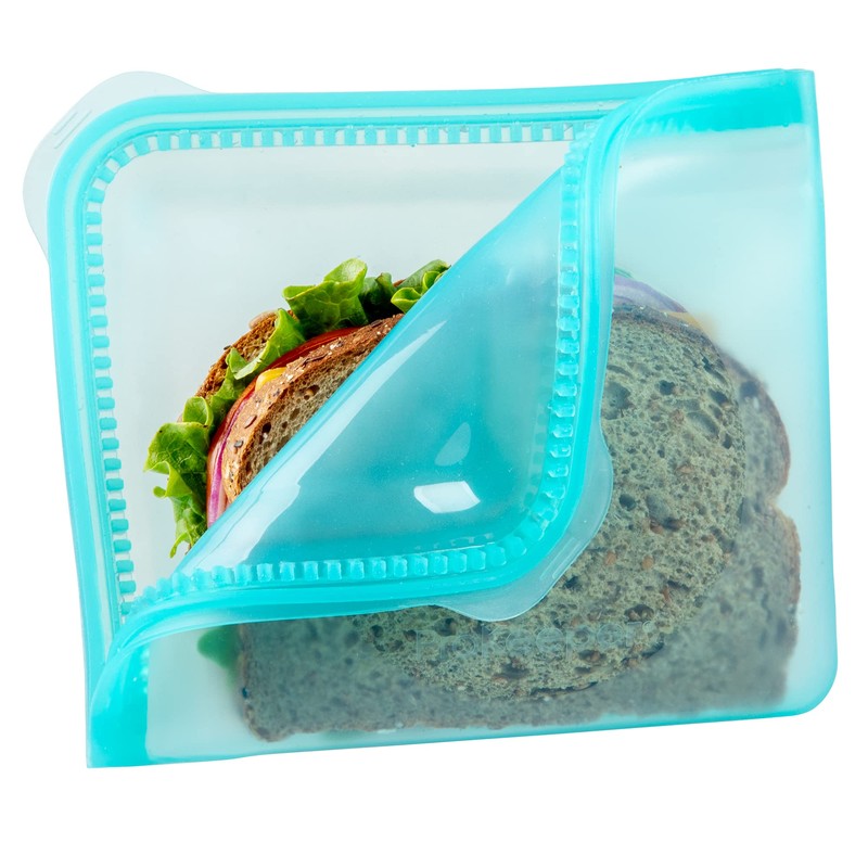 ProKeeper Dual-Zipper 100% Silicone Sandwich Bag, Teal