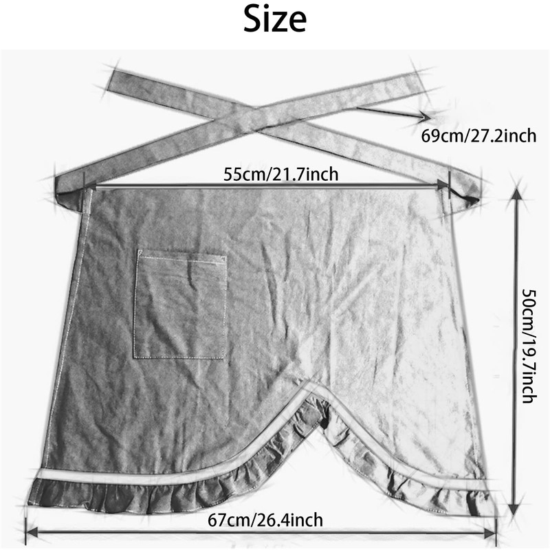 aoozleny Women Half Apron Retro Waist Apron Ruffle Vintage Apron