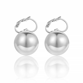 Sterling Silver Plated Ball Earrings for Women, 14K Gold Plated Ball Drop Earrings, Small Dangle Earrings, Lightweight Hypoallergenic Jewelry, by Esmee Cardenas