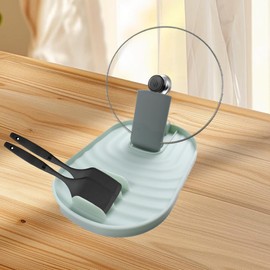 LVYKING Spoon Rest, Foldable Pot Lid Holder While Cooking, Storage Rack for Spoon and Pot Lid, Kitchen Gadgets Utensil, Green