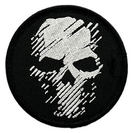 Ghost Skull Recoon Wildlands Embroidered Patch [3.0 inch -Hook Fastener Backing -G12]