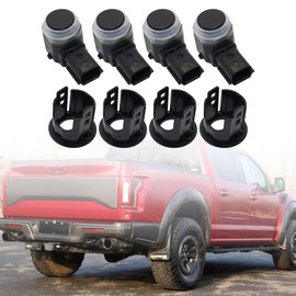 FZJDSD 4pcs Parking Reverse Aid Sensor & Retainer Bracket Compatible with Ford F-150 F-250 F-350 F-450 F-550 2016 2017 2018# HC3Z-15K859-A HC3Z15K859A FL3Z-15K859-B FL3Z15K859B HC3T-15K859-EA