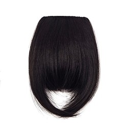 Clip In Human Hair Fringe, 100% Human Hair - Natural Black (Natural Black#1B)