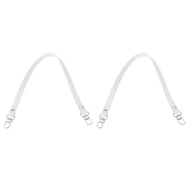 PATIKIL Leather Purse Handle Strap, 2 Pcs 17 Inch Leather Purse Strap Replacement DIY Women Clutch Bag Handbag Top Handle Strap Repair Accessories, White