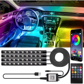 BFXM Car Interior LED Strip Lights USB 5V Ambient App Remote Music Sync RGB Cars SUVs