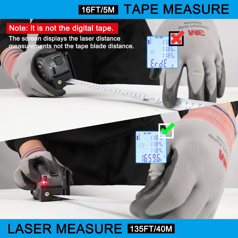 HERZO Laser Rangefinder 2 in 1 5M