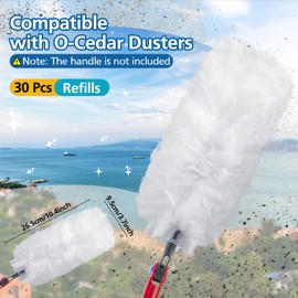 30 Pack Duster Refills Compatible with O-Cedar Flex & Catch Duster, 360° Heavy Duty Disposable Duster Refills Replacement, 3X More Dust Cleaning Than Feather Dusters