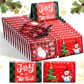 Dispowreath 90 Pcs Christmas Facial Tissues Christmas Travel Tissue Packs 3 Ply Christmas Pocket Tissues Travel Size Tissues Bulk Wallet Size Facial Tissues Bulk for Christmas Party Supply (Cute)