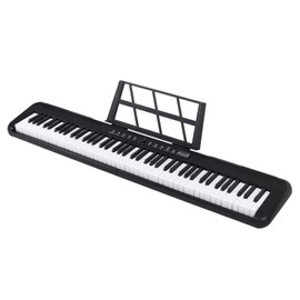 RIVVTA 88-Key Light-Up Keyboard Piano for Beginners, 200 Tone 200 Rhythm and 80 Demo, Portable Digital Electric Keyboard Kit with Bluetooth/Microphone, Black