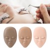 3PCS Eyelash Mannequin Head Removable Replaced Eyelids Eyelash Practice Head