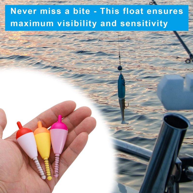 PATIKIL Fishing Float Bobbers, 15 Pack Hard ABS Oval Stick