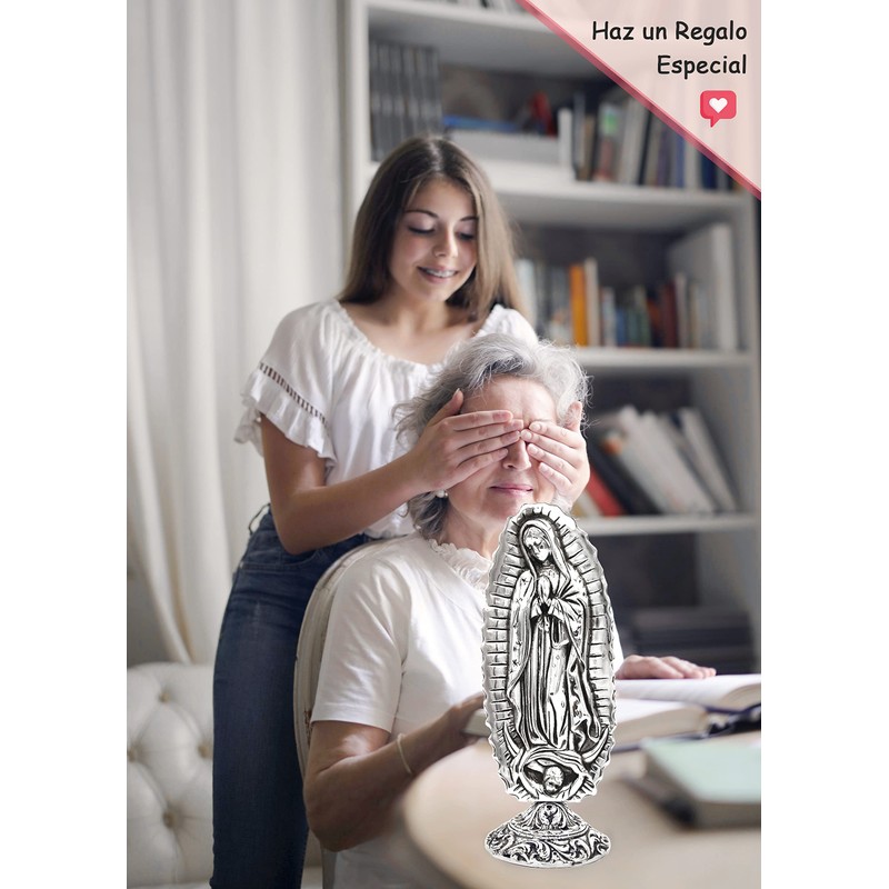 Eucaris - Virgen de Guadalupe Estatua Decorativa con Base, Virgen
