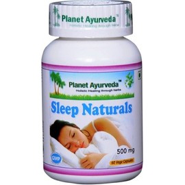 Sleep Naturals - 2 Bottles (Each 60 Capsules, 500mg) - Ayurvedic Remedy by Planet Ayurveda (in USA)