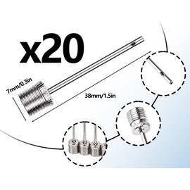 KAPSING Pack of 20 Ball Pump Needles, Needle for Inflating Balls, Stainless Steel Generic Ball Pump Needle for Basketball, Volleyball, Rugby, Football