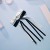 6PCS Silky Satin Blck Hair Bows Hair Clip for Women