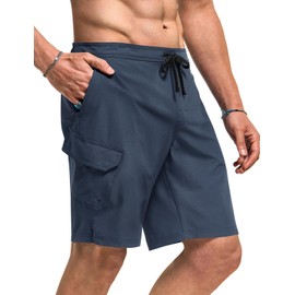 TSLA Men's Beach Swimming Board Shorts, Quick Dry Swim Trunks, Bathing Suits with Inner Mesh Lining and Pockets TM-MSB31-NVY_32