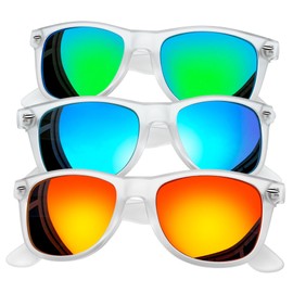 Joopin Oversized Square Sunglasses Polarized Sun Glasses Matte Clear Frame Shades for Men Women UV400 Shady Rays (Red+ Green + Blue)