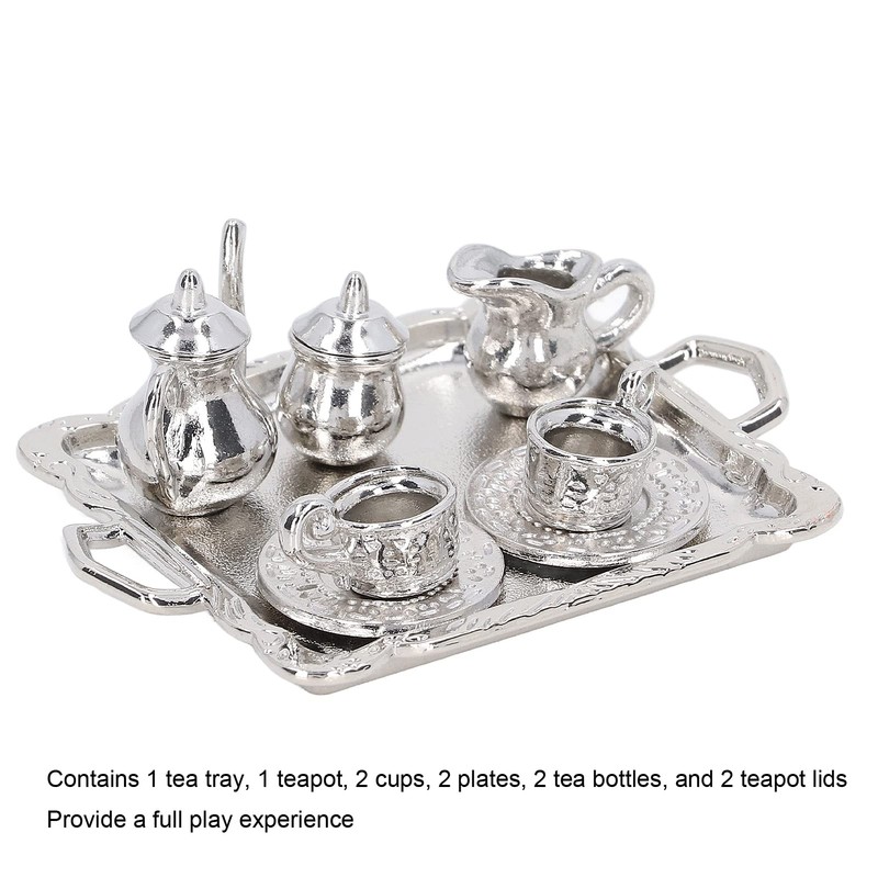 Keenso 1:12 Juego de Te Mini,Juego de Bandeja de Taza