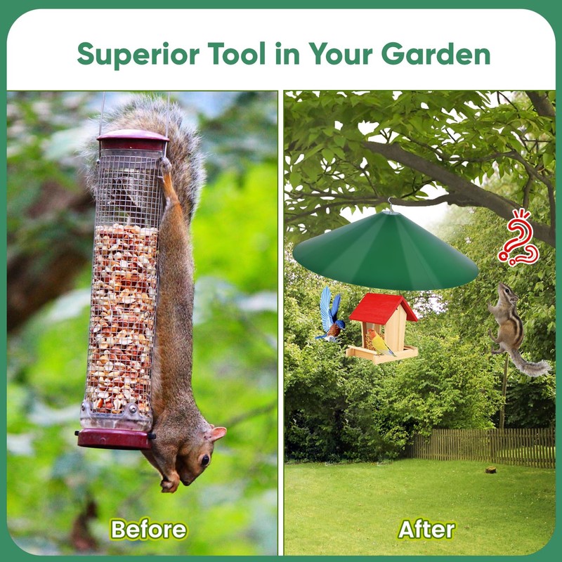 24-inch Large Outdoor Squirrel Baffles for Bird Feeders Pole, Two