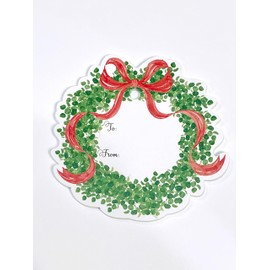 Christmas Gift Tags Boxwood Wreath Christmas Holiday Gift Tags Hang Tags - Set of 24 Tags