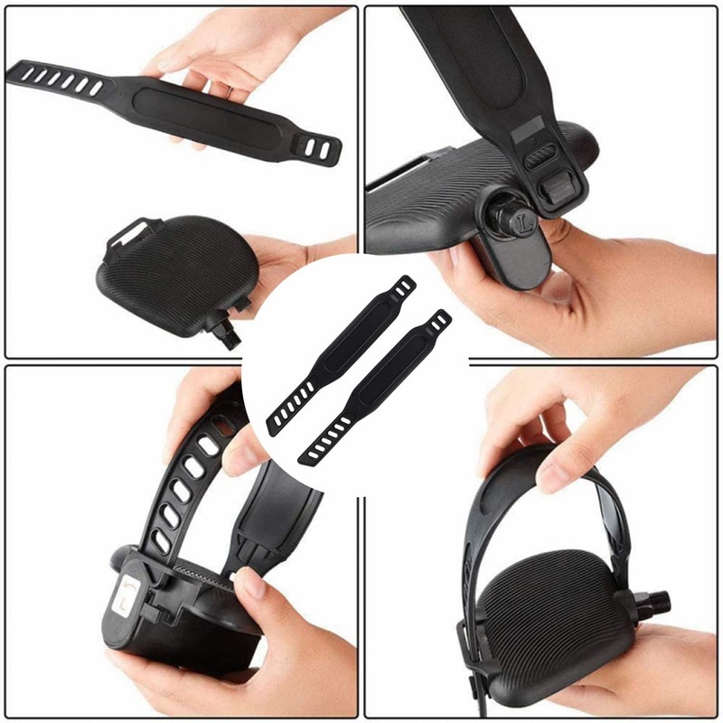 GZXYUAN 4 Pcs Bicycle Pedal Straps Rubber Widened Toe Clips