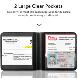 CoBak CoBak Car Registration and Insurance Holder - Small and Lightweight Vehicle Glove Box Car Organizer, Auto Truck Comparment Accessories Case for Essential Document, Driver License (Croco Black)