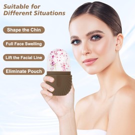 Ice Roller, Ice Roller Facial, Facial Ice Roller, Facial Treatment, Ice Compress Shrinks Pores, Anti-Wrinkle, Reduces Swelling, Improves Skin Elasticity - Brown