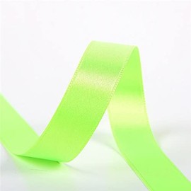 PST C202 Double-Sided Satin Ribbon 25 m Reel 15 mm Bright Lime Green