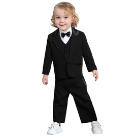 mintgreen Baby Boys Suit, Kids Tuxedo Wedding Blazer Outfit Long Sleeve Clothes Set, Black, 18-24 Months, 110