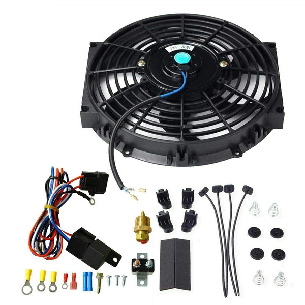 10" 12V Electric Radiator Cooling Fan Push Pull Slim Fan