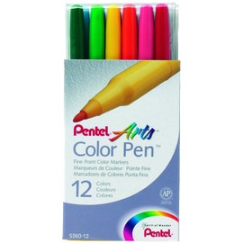 Pentel Felt-tip Pen S360-12 Multi-Coloured – Coloured Sign Pens (Multi, Multi)