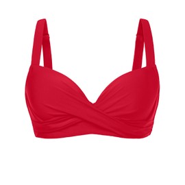 Red Women Underwire Bikini Top - Push Up Swim Top Only Bra Padded Swimsuit Tops 2025 Bathing Suit Tops L