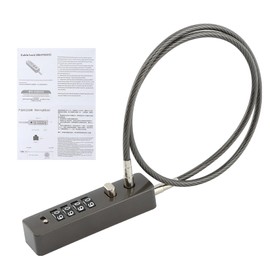 Cable Locks with Combination, Gate Locks for Outdoor Fence Gate, Locker Lock Cable Chain Lock Combination Lock Outdoor for Bikes, Lockers, File Cabinets, Wardrobes, Small Fences (Dark Grey)