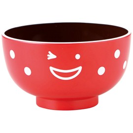 Takenaka T-46523 Naughty Kids' Soup Bowl, Red, φ0.4 x 2.2 inches (10 x 5.7 cm), Made in Japan