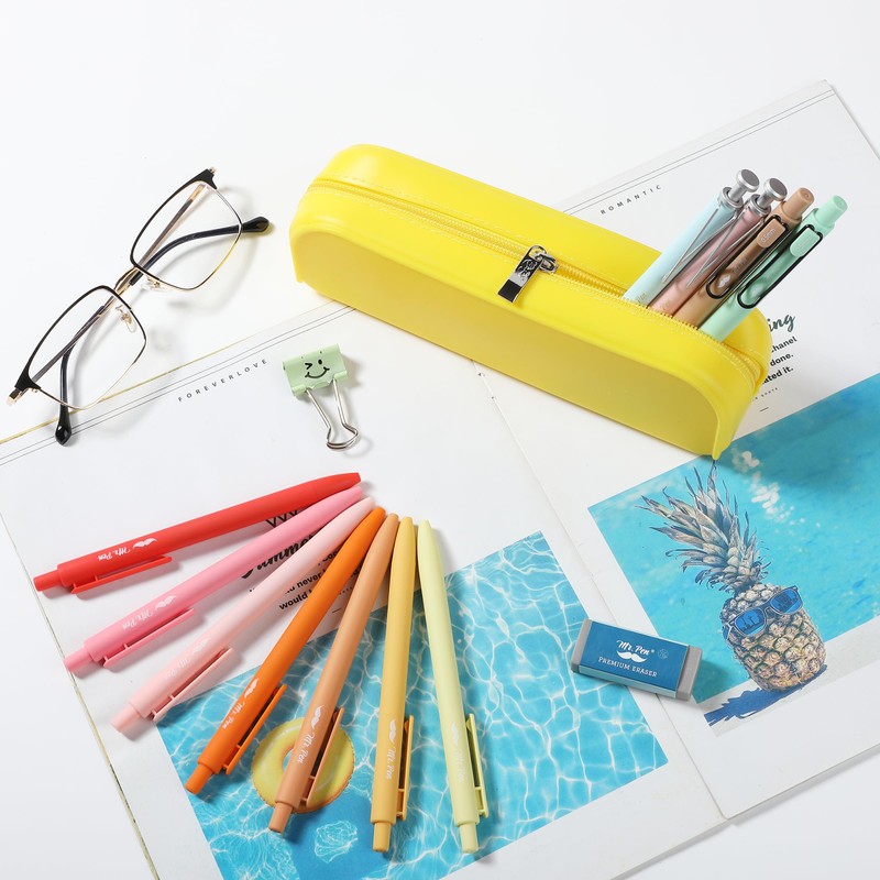 Mr. Pen- Silicone Pencil Case Pouch, Yellow, Aesthetic Multipurpose Design,