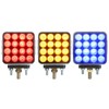 Partsam 2pcs Dual Revolution Amber/Red/Blue Square Double Face 38 Diode