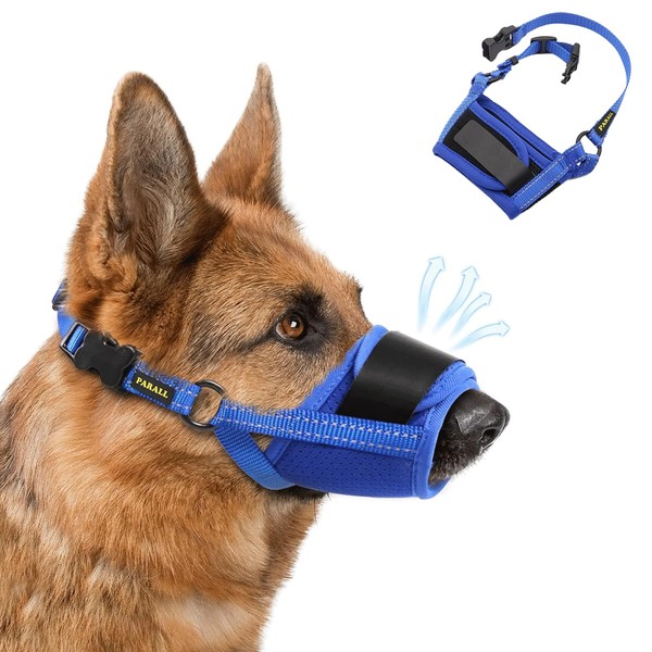 PARALL Dog Muzzle, Soft Mesh Muzzle for Medium Large Dog