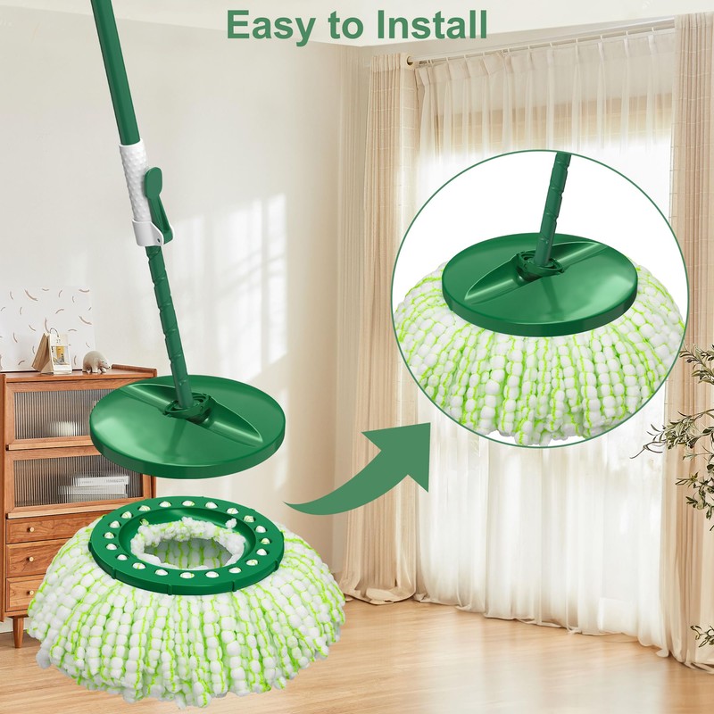 2pcs Spin Mop Replacement Head, Mop Head Replacement for Libman