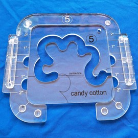 HONEYSEW Candy Cotton Template for Quilting Fits Inside Free Motion Quilting Grip 5