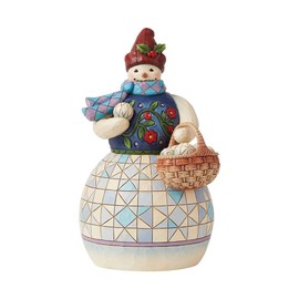 Enesco Jim Shore Heartwood Creek Snowman with Basket of Snowballs Figurine 6008919