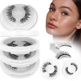Magnetic Eyelashes Reusable Magnetic Lashes with Applicator Waterproof Natural Look False Eyelashes without Eyeliner Easy to Wear and No Glue Needed(4PairsY1+Y3)