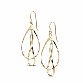 Black and Gold Earrings for Women Long Gold Earrings Formal Infinity Dangle Earrings Gold Spiral Earrings Long Swirl Earrings Gold Teardrop Earrings Elegant Leaf Earrings Trendy Bridal Earrings Statement Earrings for Brides