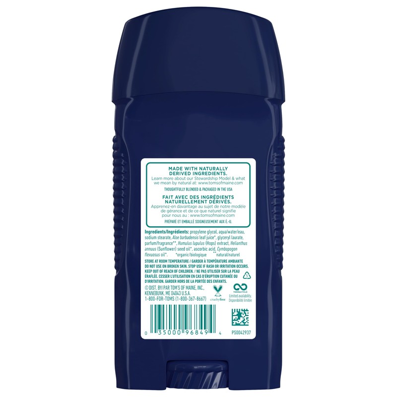 Tom's of Maine Long-Lasting Aluminum-Free Natural Deodorant for Men, North