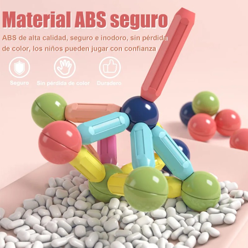 Bloques Construcción Magnéticos Juguete Didáctico Niños 42pz